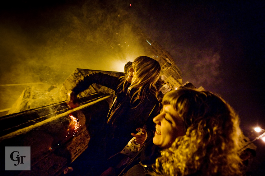 Vallencia Fallas throwing fireworks